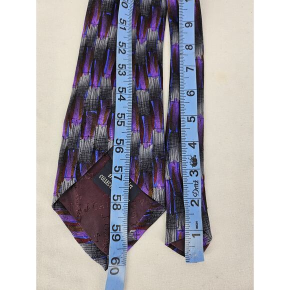 JEROME J. GARCIA VINTAGE MEN'S TIE 1996 COLLECTION BLACK/PURPLE/WHITE PATTERN - Picture 7 of 7